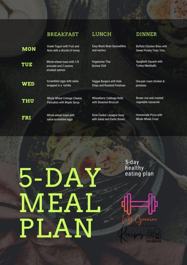 5 day meal plan