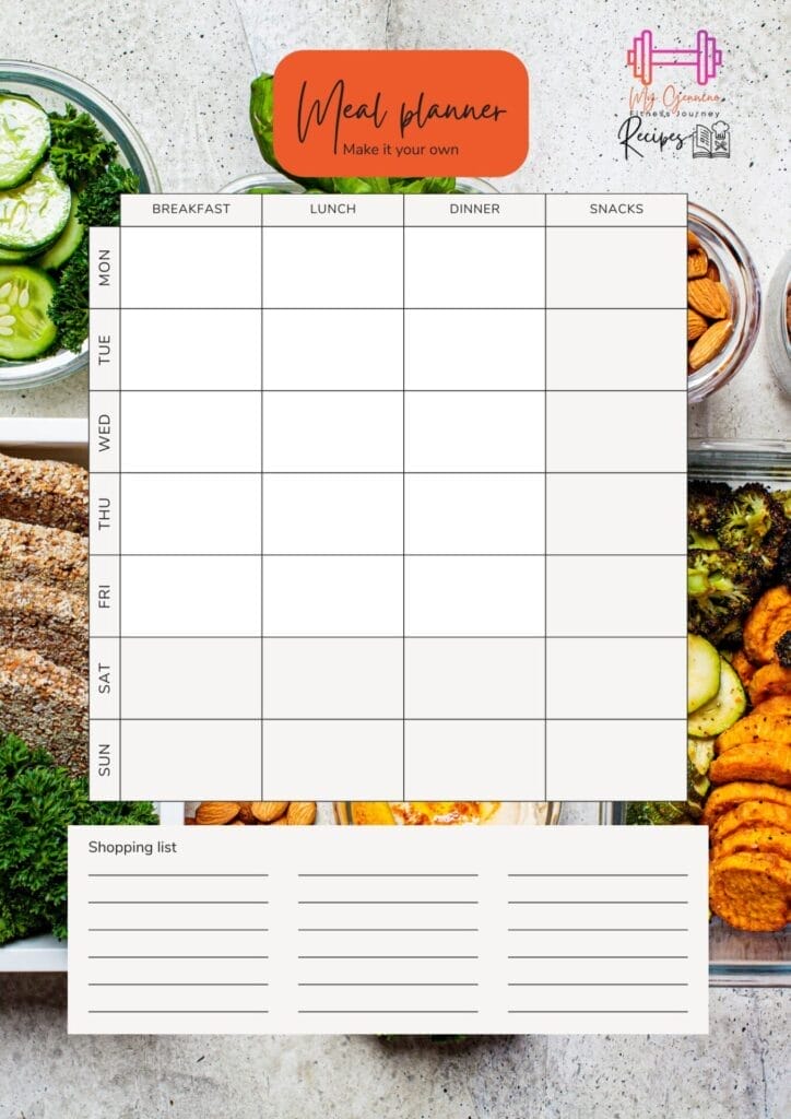 empty meal planner