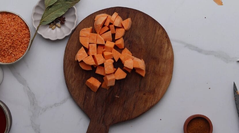 sweet potato cut into cubes