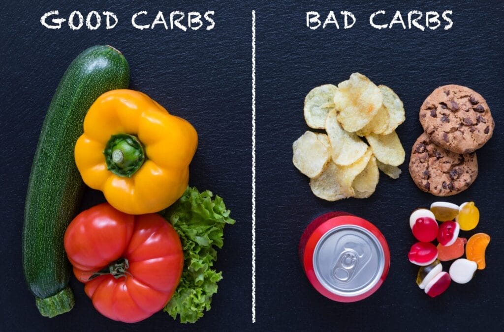 a comparison of food good carbs vs bad carbs