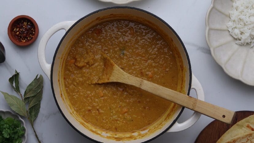 dahl simmering