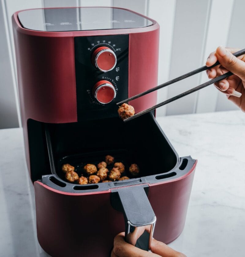 chicken popcorn in red air fryer